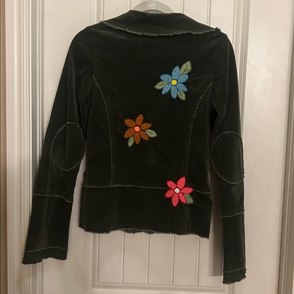 Vintage Joystick by Johnny Was M Green corduroy Embroidered Jacket - Picture 9 of 11